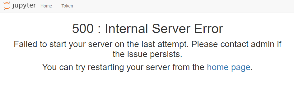 JupyterHub 500 Internal server error