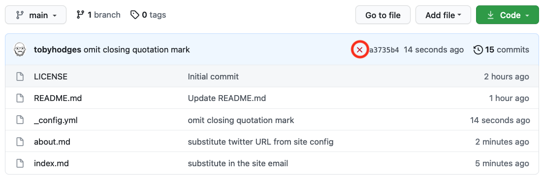 Jekyll - a failed build