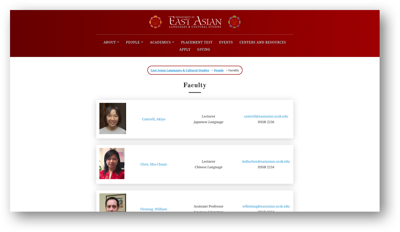East Asian Studies website