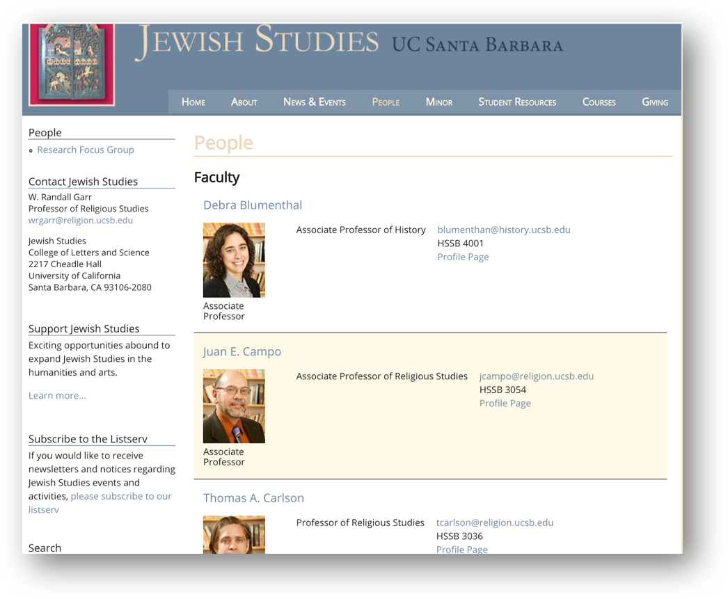Jewish Studies website